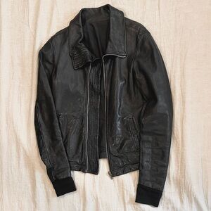 Rick Owens OG Hammered Lamb Intarsia Jacket in LP Leather